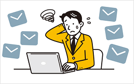 メールや電話、チャットなど窓口が増え、情報がバラバラに・・・。